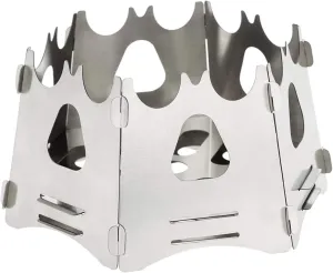 Camping Wood Stove Camping Wood Stove Portable Folding Wood Burning Backpacking Stove Convenient Storage (Color : Silver, Size : One Size) (Silver One Size)