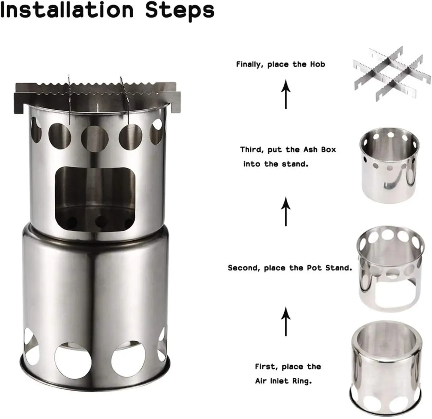 Camping Wood Stove Camping Wood Stove Portable Folding Wood Burning Backpacking Stove for Camping Cooking