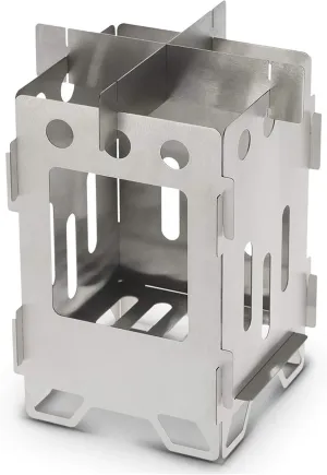 Camping Wood Stove Portable Wood Burning Backpacking Stove Folding Camping Wood Stove for Camping Cooking (Color : Silver Size : One Size) (Silver One Size)