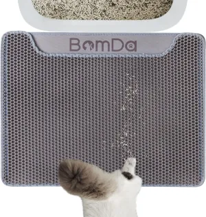 Cat Litter Mat, Large Kitty Litter Box Trapping Mat, 23x17'' Honeycomb Double Layer Urine & Waterproof, Washable Easy Clean, Litter Mats for Floor Less Waste, Anti-Slip