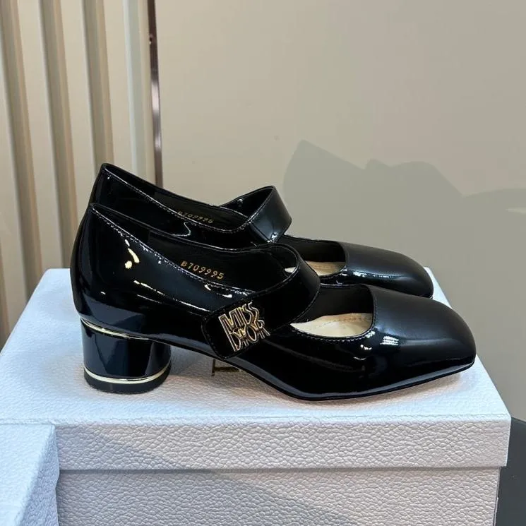 CD Miss Dior Pump 40mm Glossy Black Cowhide