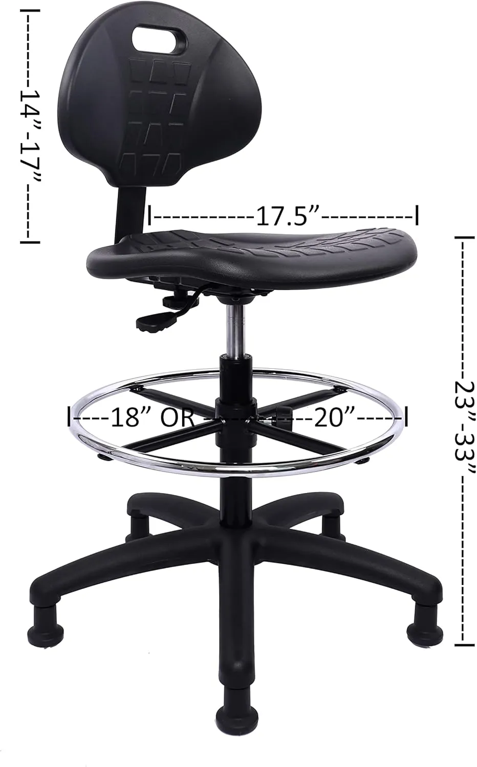Chair Master - ESD Anti Static Ergonomic Polyurethane Chair Adjustable Height Heavy Duty Easy to Clean for Research, Laboratory and Cleanroom (Glides, Tall Stool)