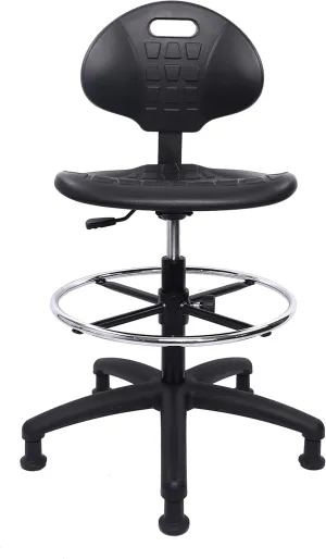 Chair Master - ESD Anti Static Ergonomic Polyurethane Chair Adjustable Height Heavy Duty Easy to Clean for Research, Laboratory and Cleanroom (Glides, Tall Stool)