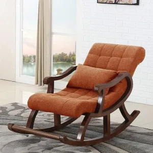 Chair Nordic Wood Rocking Chair,Recliner in The Elderly Chair Adult Sofa Leisure Balcony Easy Chair (Brown)