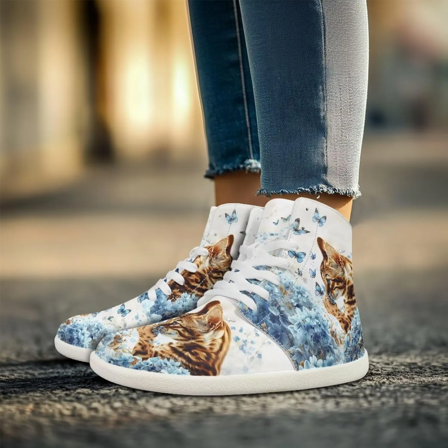 chaqlin High Top Sneaker Laces White for Women Men Fitness Ankle Support Shoes Ankle Boots Walking Tennis Platform Leather Sneaker