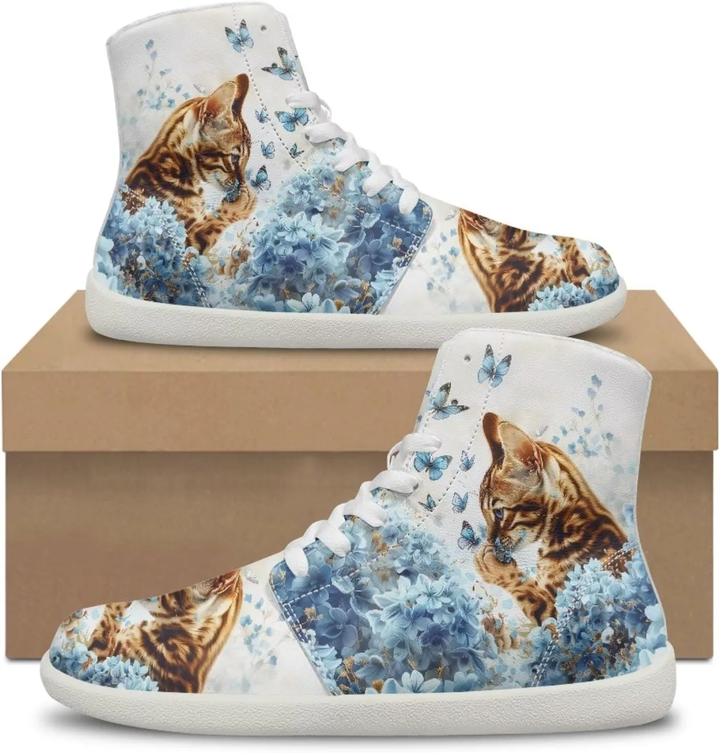 chaqlin High Top Sneaker Laces White for Women Men Fitness Ankle Support Shoes Ankle Boots Walking Tennis Platform Leather Sneaker