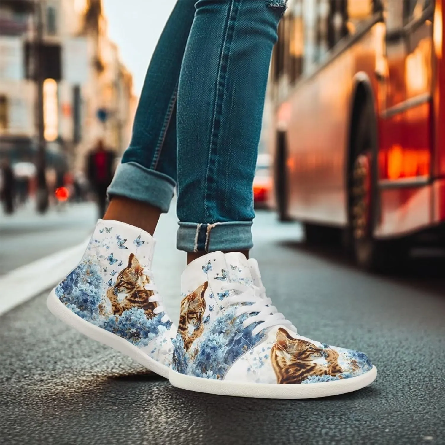 chaqlin High Top Sneaker Laces White for Women Men Fitness Ankle Support Shoes Ankle Boots Walking Tennis Platform Leather Sneaker