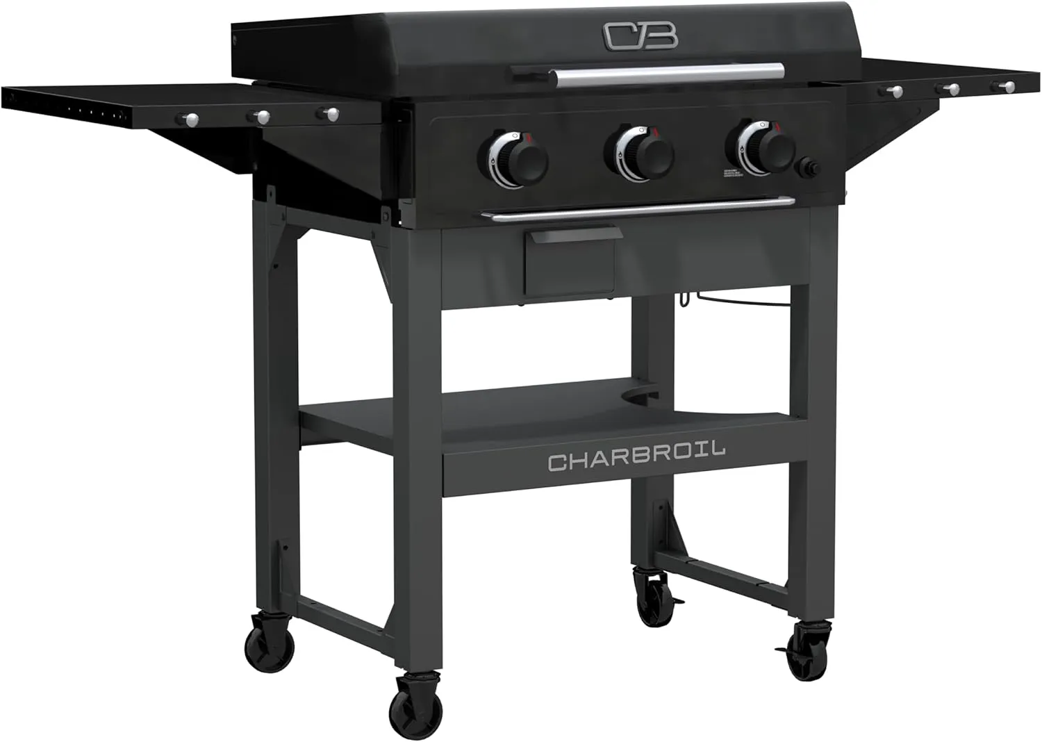 Charbroil® 28" XL Performance Series™ Propane Gas Griddle with Cart 3 Burner Flat Top Grill, Black - 463258924
