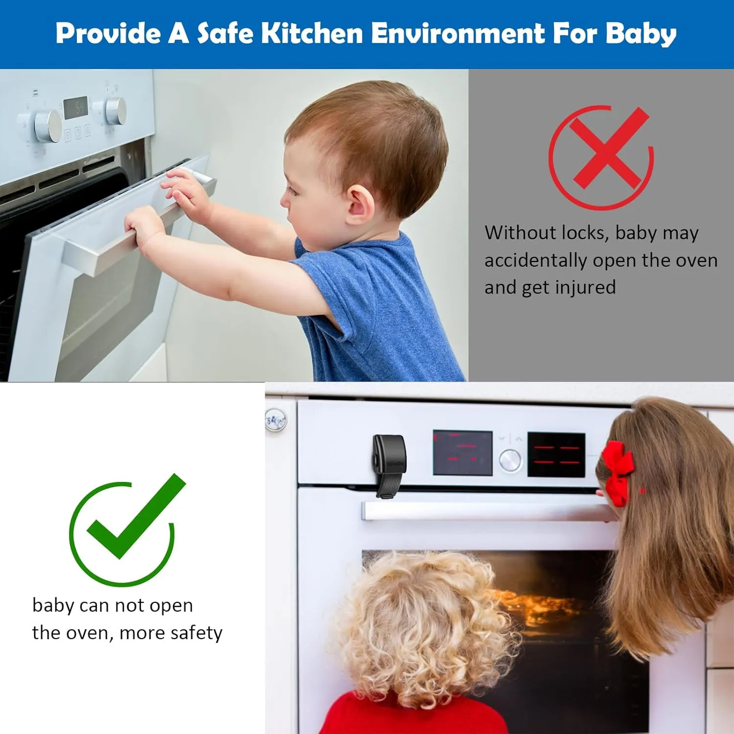 Childproof Oven Door Lock 2 Pack Updated Oven Front Lock Child Safety Oven Lock Baby Proofing