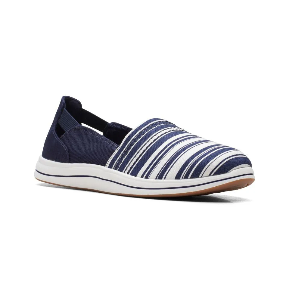 Clarks Women's Breeze Step II Olive White Textile | Navy White