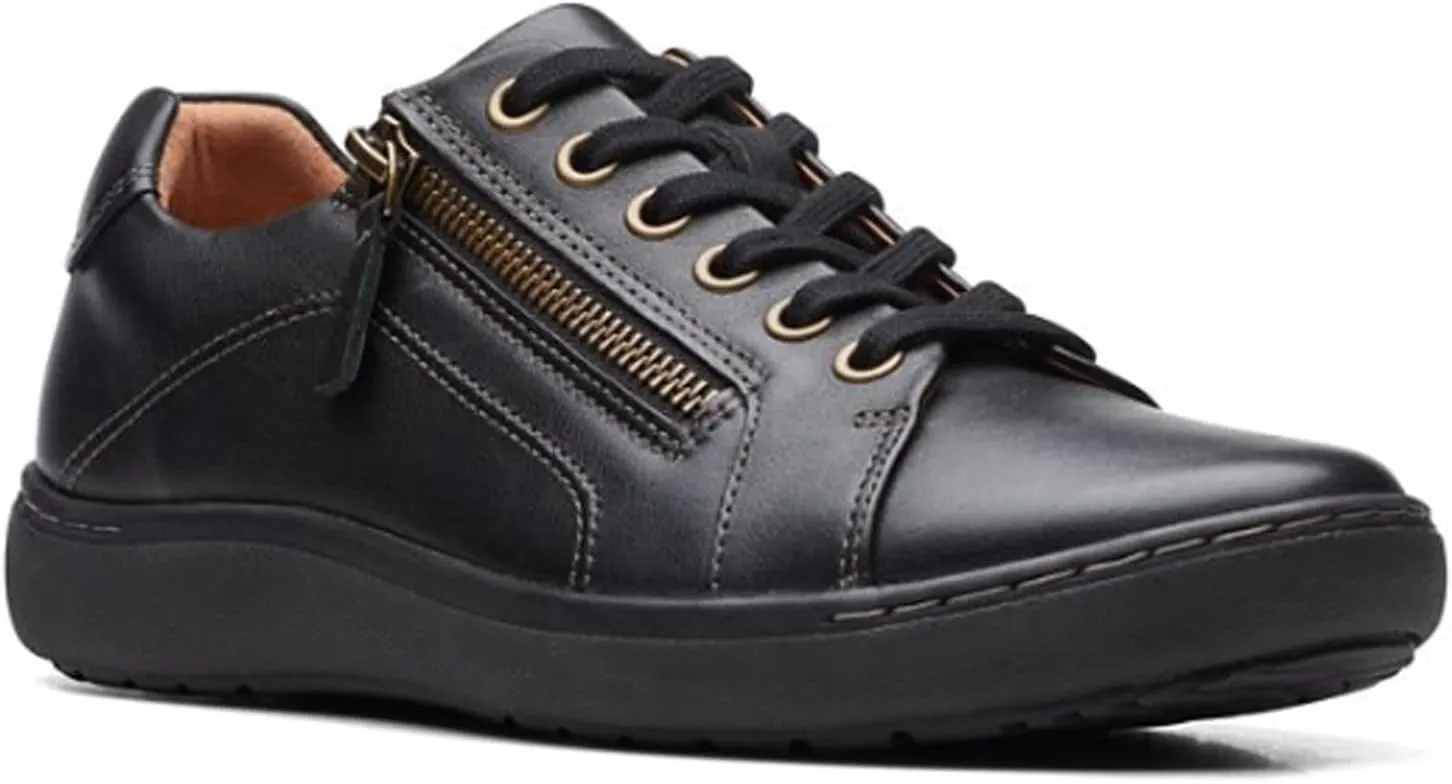 Clarks Women's Nalle Lace Sneaker, Black/Black, Size 9