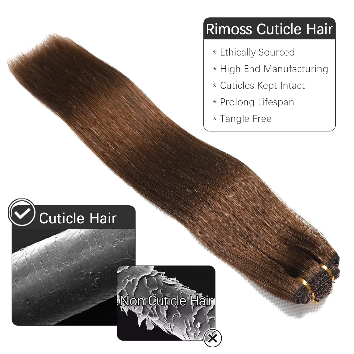 Clip in Hair Extensions Real Human Hair - 20 Inch 120g 7pcs, Chocolate Brown Color - Soft Remy Human Hair Clip in Extensions Straight for Women (#4 20 Inch)