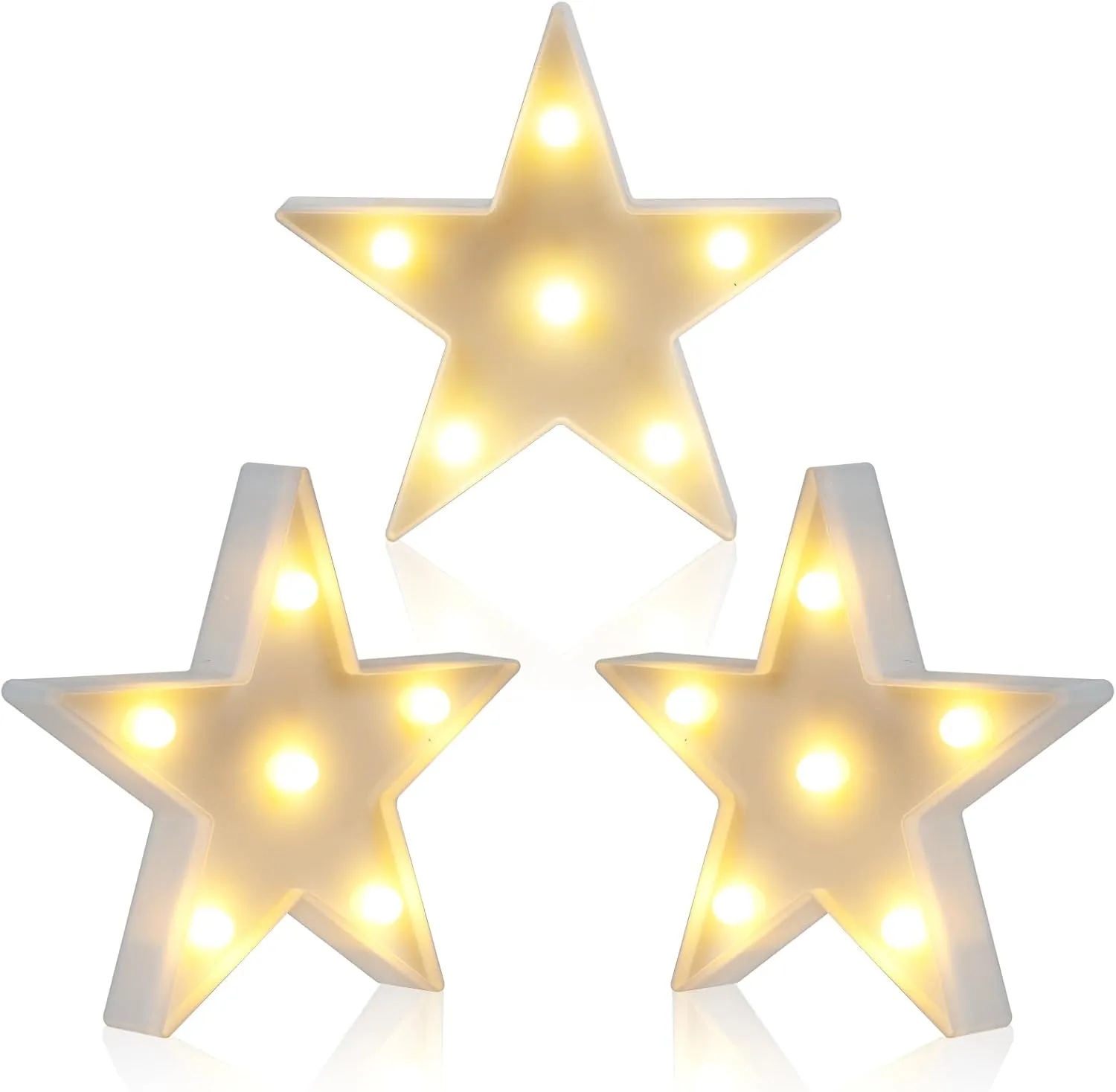 clothmile 3 PCS LED Night Light LED White Star Night Light Can Be Hung on The Wall Kids Room Light, Suitable for Birthday Party Holiday Decoration Baby Room Nursery Decoration