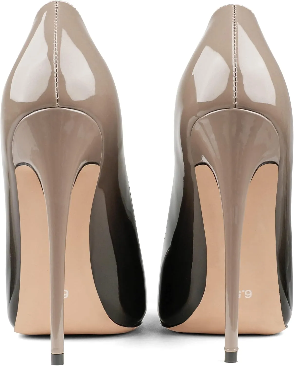 COLETER Women's Sexy Pointed Toe High Heels,4.72 inch/12cm Patent Leather Pumps,Wedding Dress Shoes,Cute Evening Stilettos