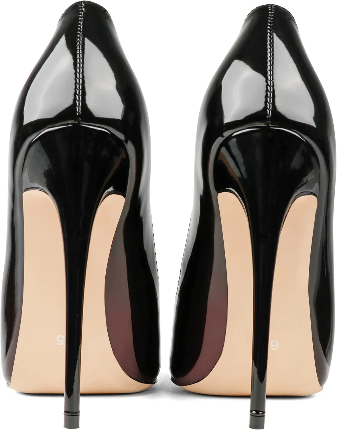 COLETER Women's Sexy Pointed Toe High Heels,4.72 inch/12cm Patent Leather Pumps,Wedding Dress Shoes,Cute Evening Stilettos