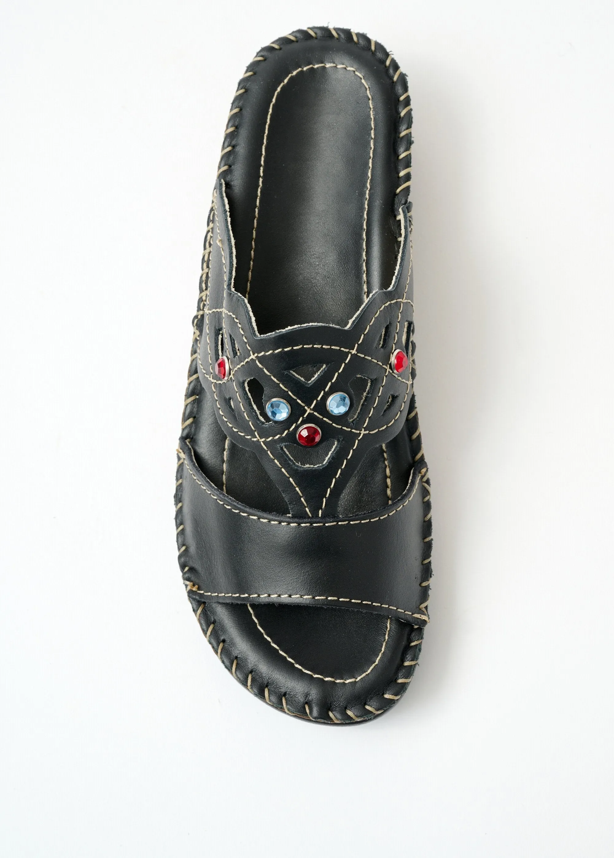 Comfort wide leather mules