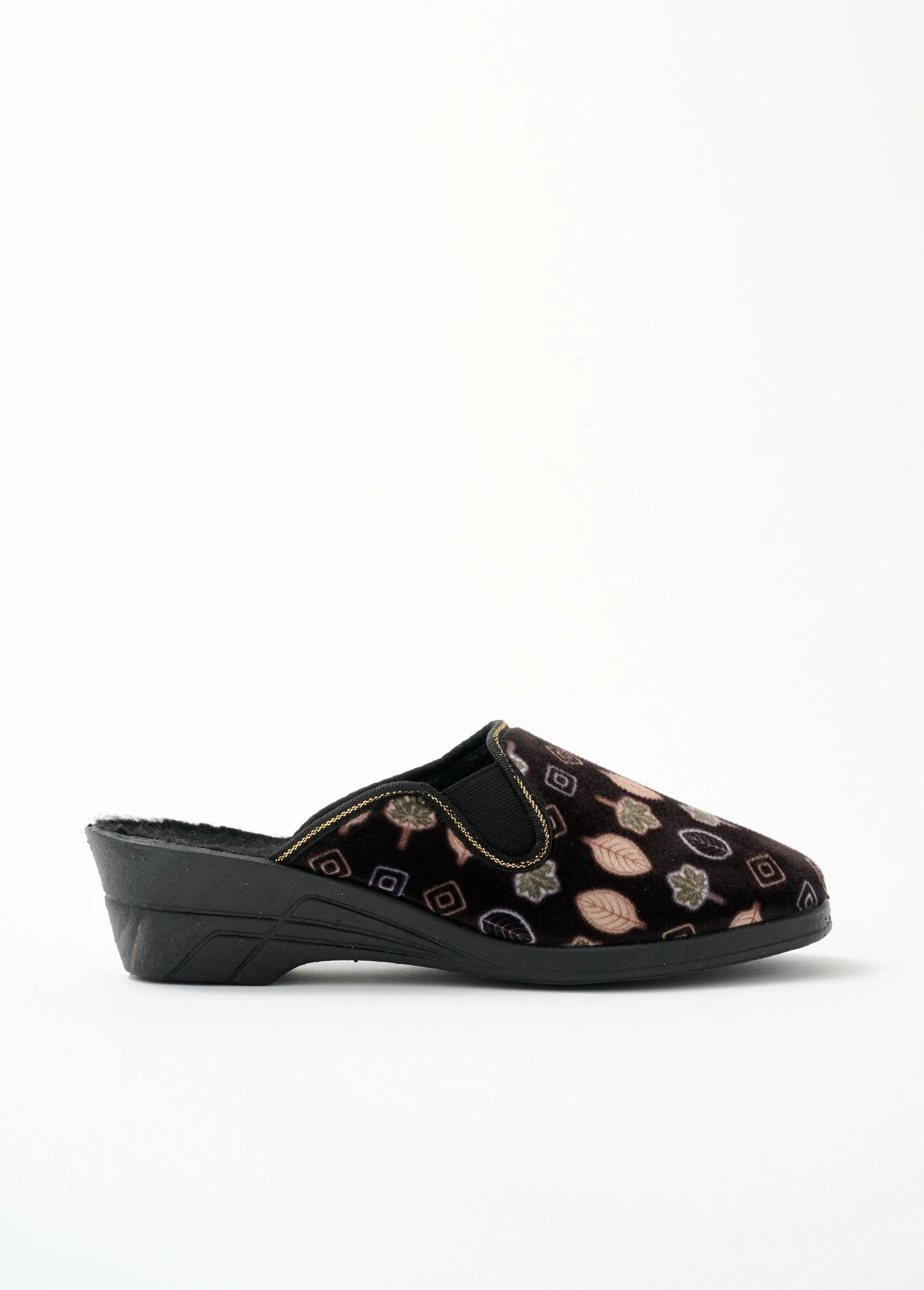Comfort wide mule slippers with heels