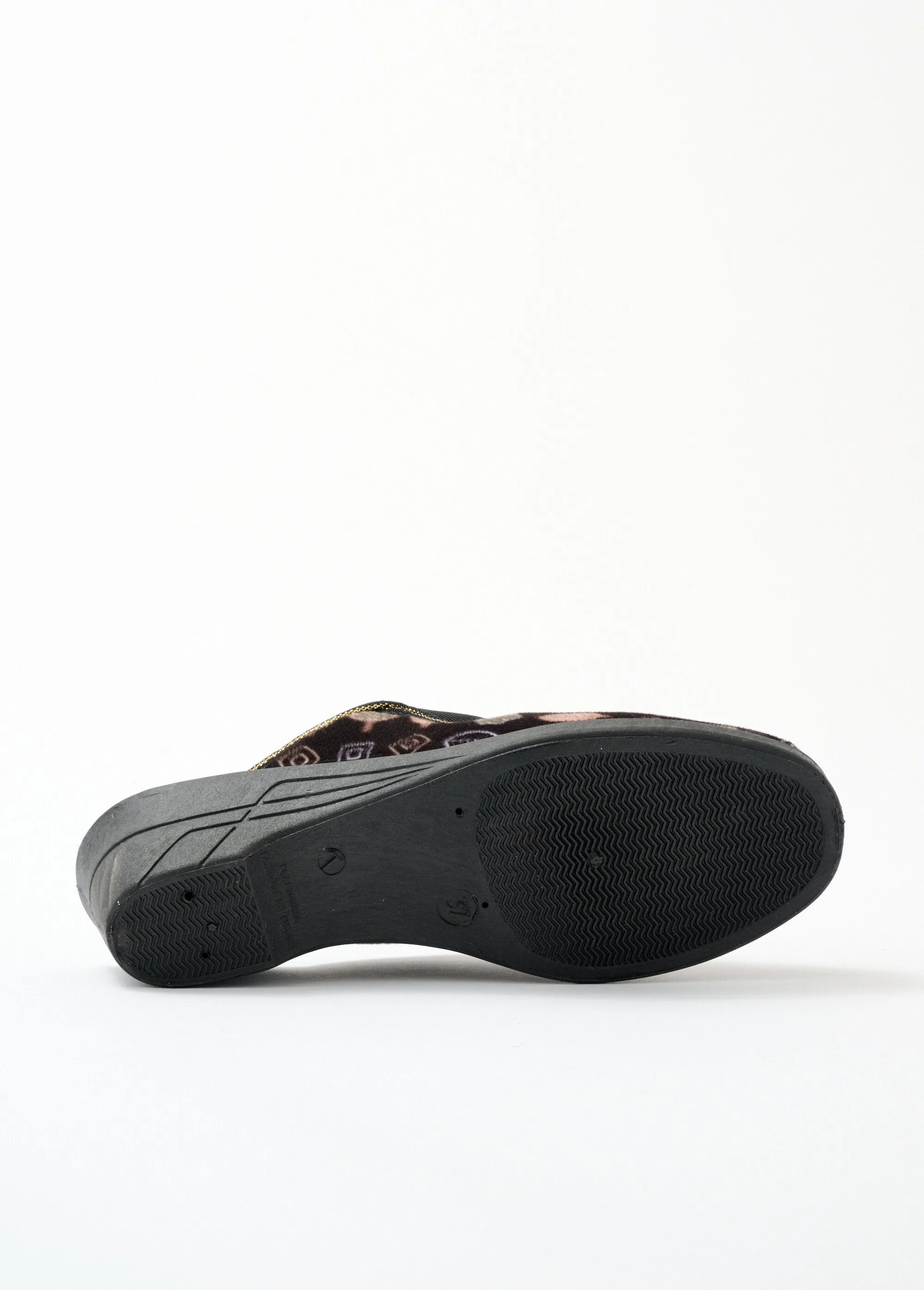 Comfort wide mule slippers with heels