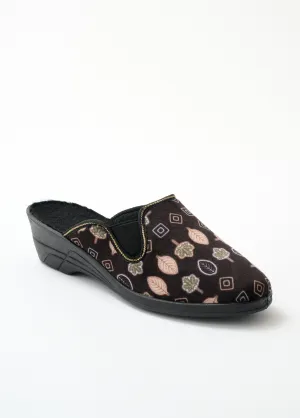 Comfort wide mule slippers with heels