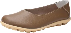 Comfortable Leather Shoes for Women Solid Non Slip Flats Shoes Soft Walking Driving Shoes Business Work Shoes