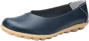 Comfortable Leather Shoes for Women Solid Non Slip Flats Shoes Soft Walking Driving Shoes Business Work Shoes