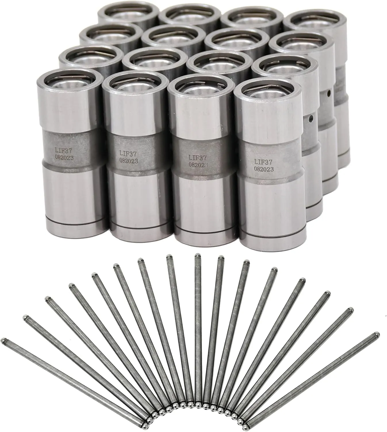 Complete Hydraulic Flat Tappet Lifters & 7.800" Pushrods Kit for Small Block Chevy Engines - Fits SBC 400, 383, 350, 327, 305, 283, 401 - High-Performance Valve Train Upgrade
