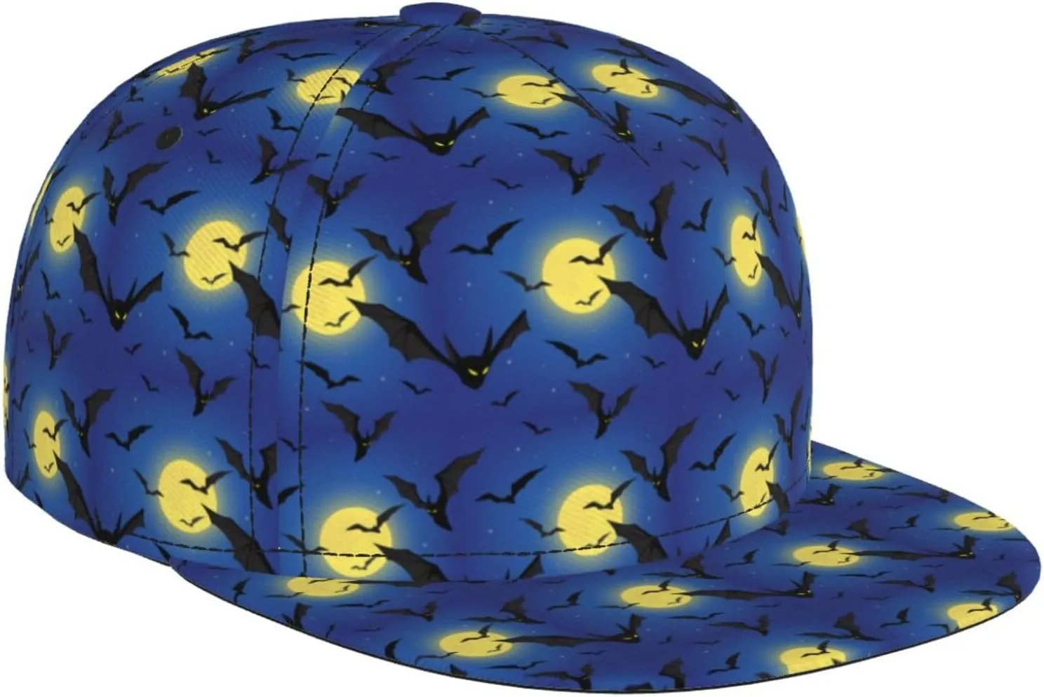 Cool Bats Blue Night Starry Sky Flat Bill Hats for Men Snapback Hats for Men Mens Baseball Trucker Dad Hats Cap