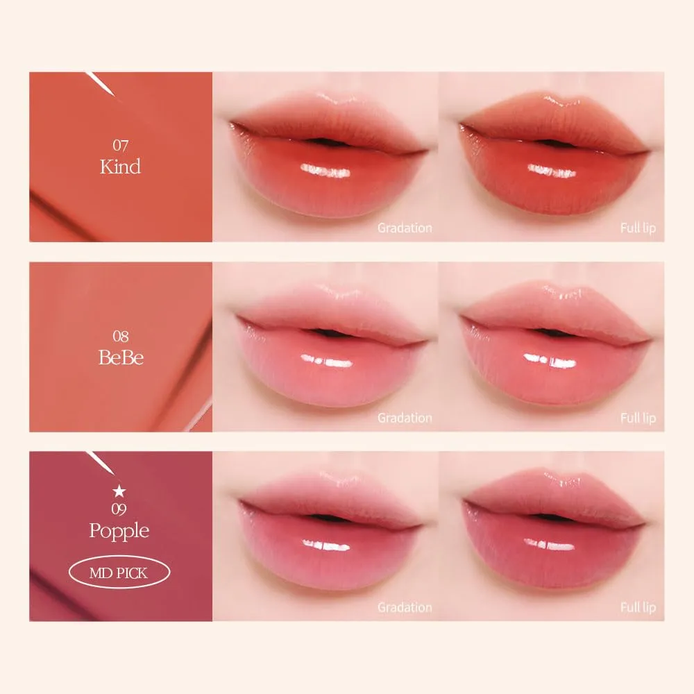 COSNORI Flow Wave Lip Tint - Vegan Glassy Lip Gloss, Lightweight & Long-lasting, Plant-derived Oil Moisturizer, K-Beauty (02 PINK RUSH)