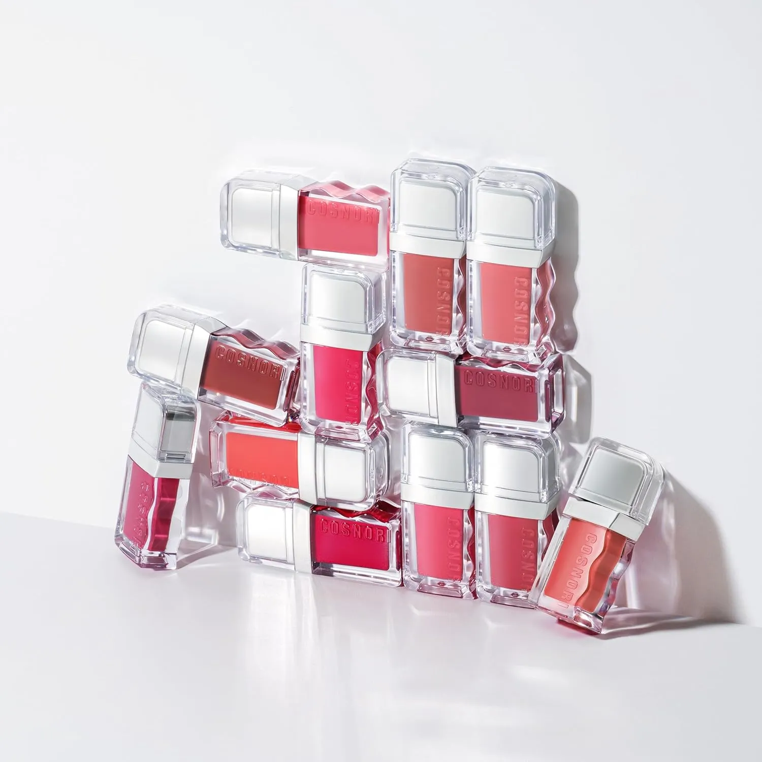 COSNORI Flow Wave Lip Tint - Vegan Glassy Lip Gloss, Lightweight & Long-lasting, Plant-derived Oil Moisturizer, K-Beauty (02 PINK RUSH)