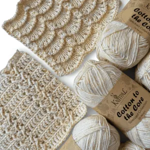 Cotton to The Core Speckled Soft Baby Yarn for Crocheting, 6 Skeins, 810Yds/300G, Free Patterns - Size 3 DK Light Worsted Weight Cotton Yarn for Knitting - Banana Cream