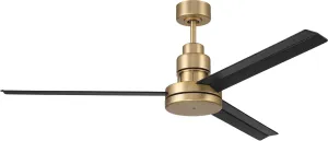 Craftmade MND54SBFB3 Mondo 54" Ceiling Fan with Remote, Satin Brass/Flat Black