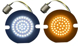 Custom Dynamics Genesis® 4 Solid Amber/White (Halo Free) Flat Style LED Motorcycle Turn Signal Inserts