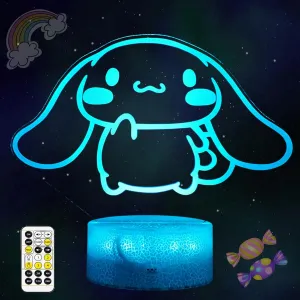 Cute Night Light - Anime Charater 7 Color Change Decor Kitty Lamp with Remote, Dim, Timer, Game Fan Gifts for Christmas Birthday Boys Girls