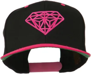 Diamond Embroidered Snapback Two Tone Cap