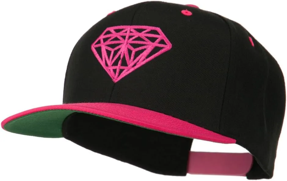 Diamond Embroidered Snapback Two Tone Cap