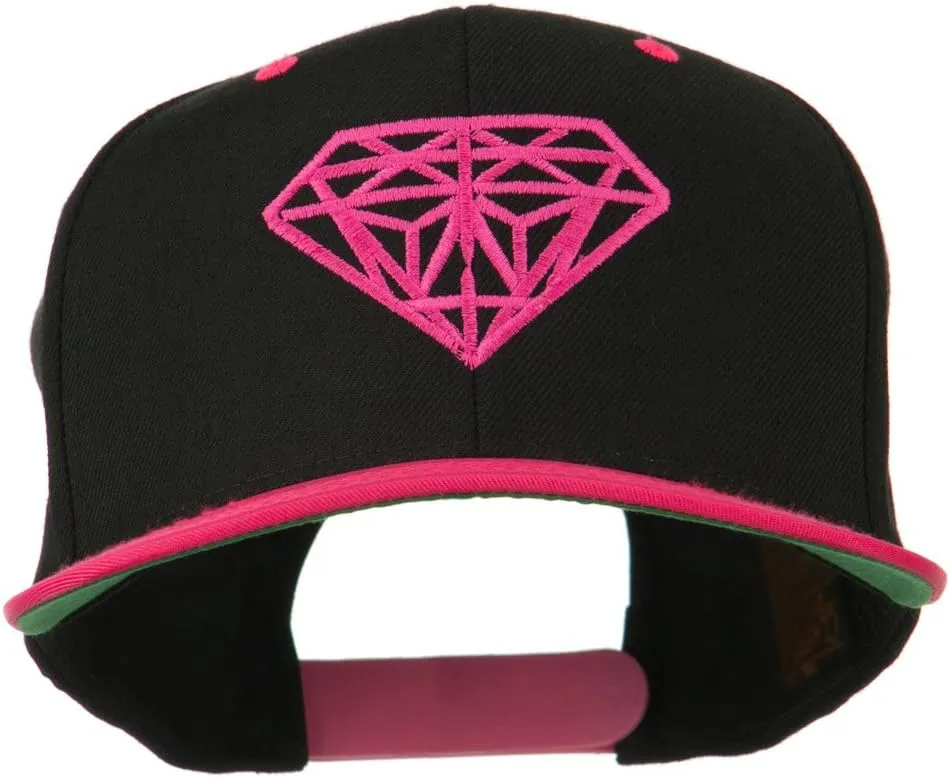 Diamond Embroidered Snapback Two Tone Cap