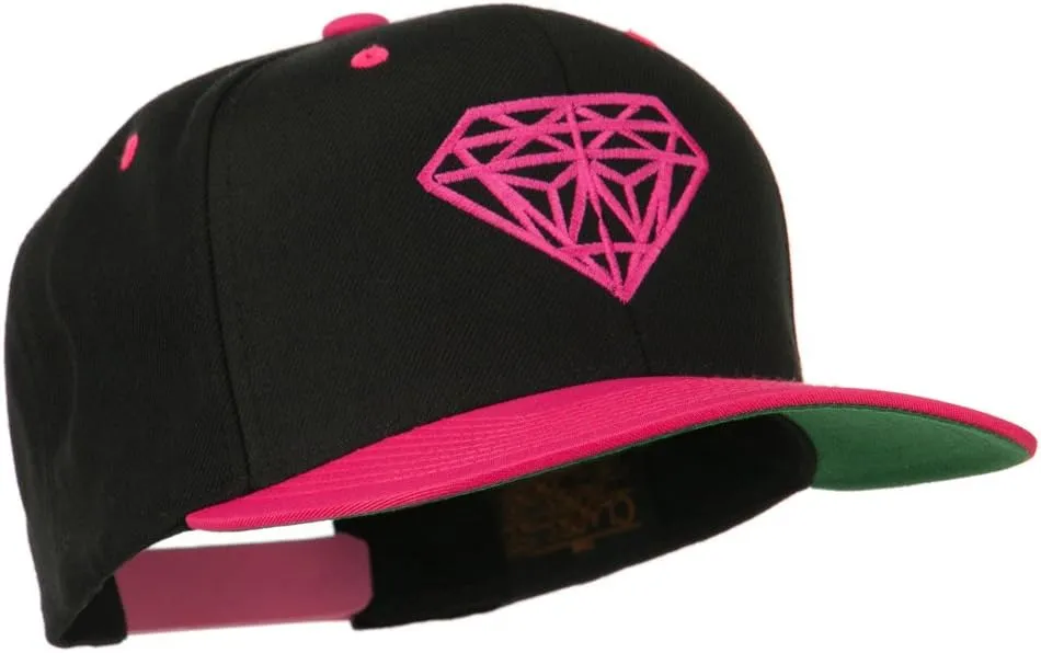 Diamond Embroidered Snapback Two Tone Cap