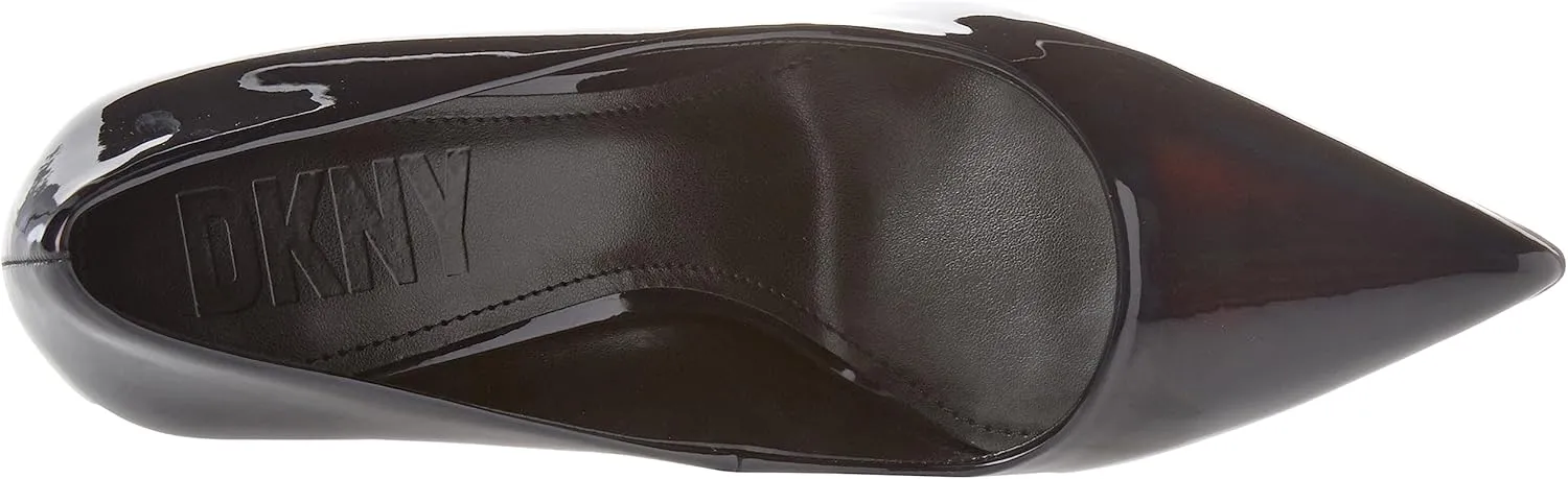DKNY Women's Patent Leather Pointed Toe Pump Heeled Sandal