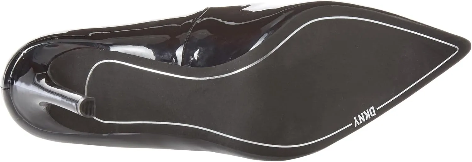 DKNY Women's Patent Leather Pointed Toe Pump Heeled Sandal