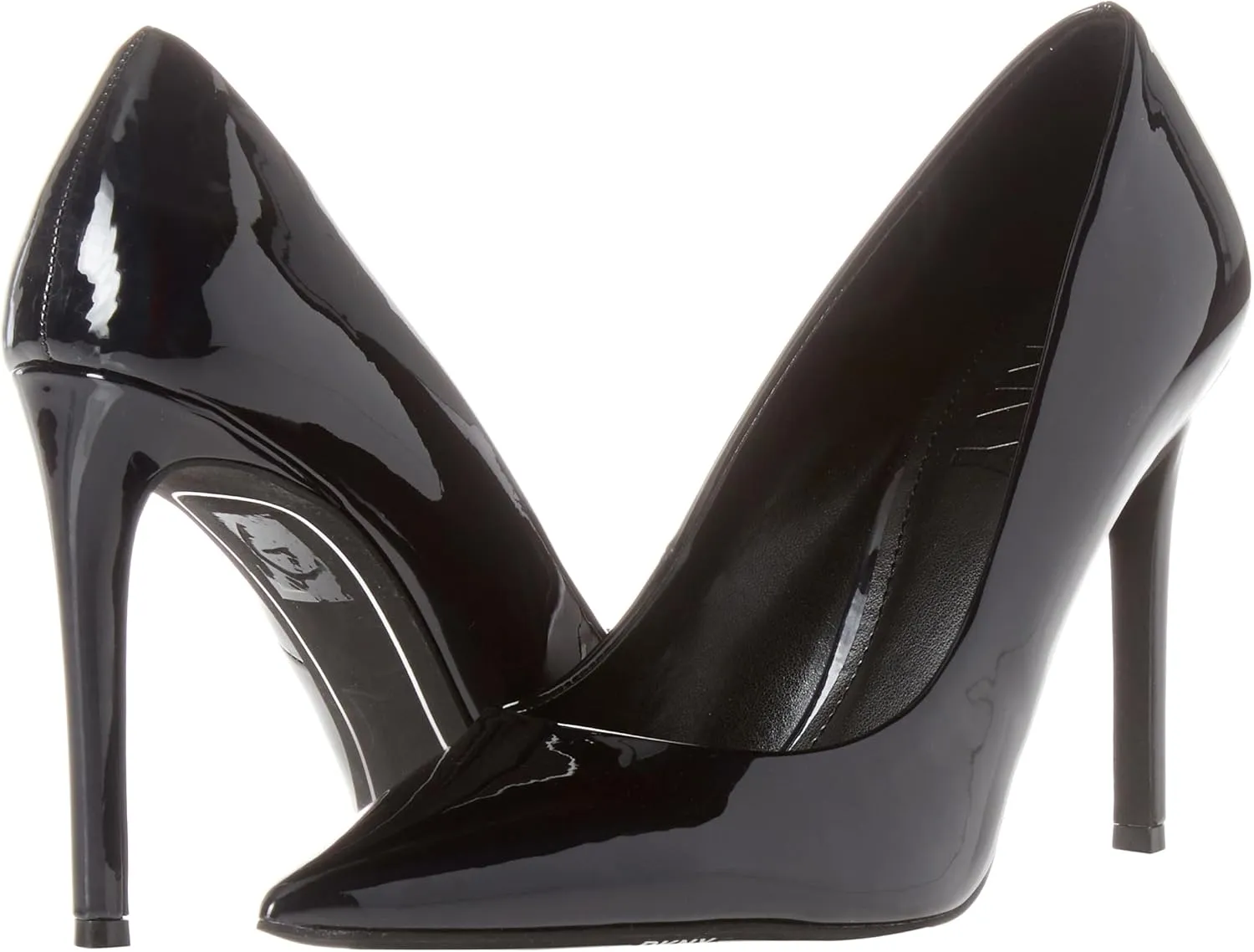 DKNY Women's Patent Leather Pointed Toe Pump Heeled Sandal