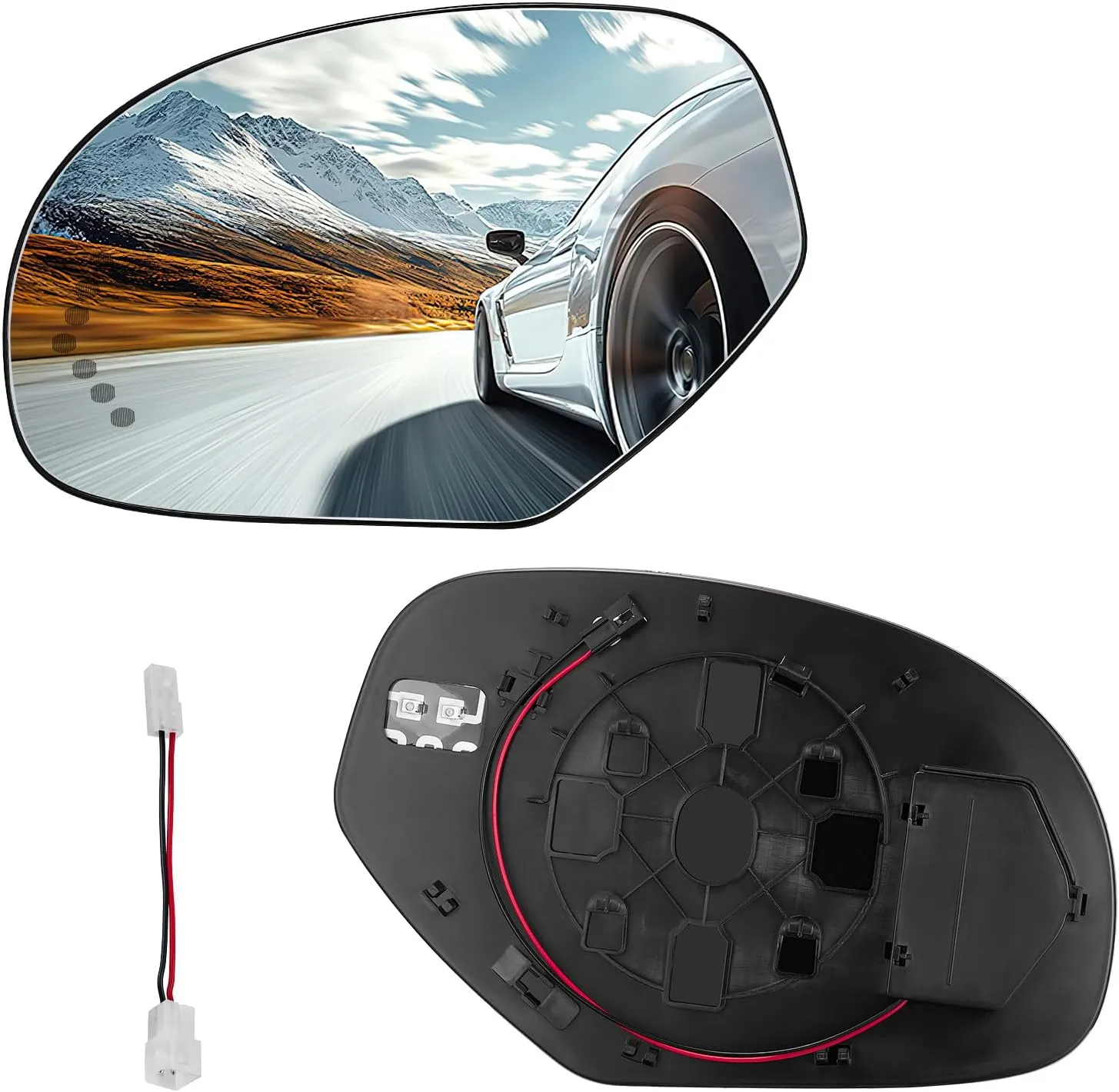 Driver Left Side Heated Mirror Glass GM1324138 Compatible With Cadillac Escalade Yukon Sierra 1500 Chevy Avalanche Silverado Suburban Tahoe 2007-2014 Rearview Mirror with Signal light
