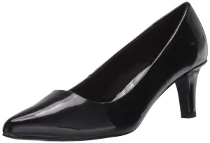 Easy Street Women's Pointe Pump, Black Patent, 8.5