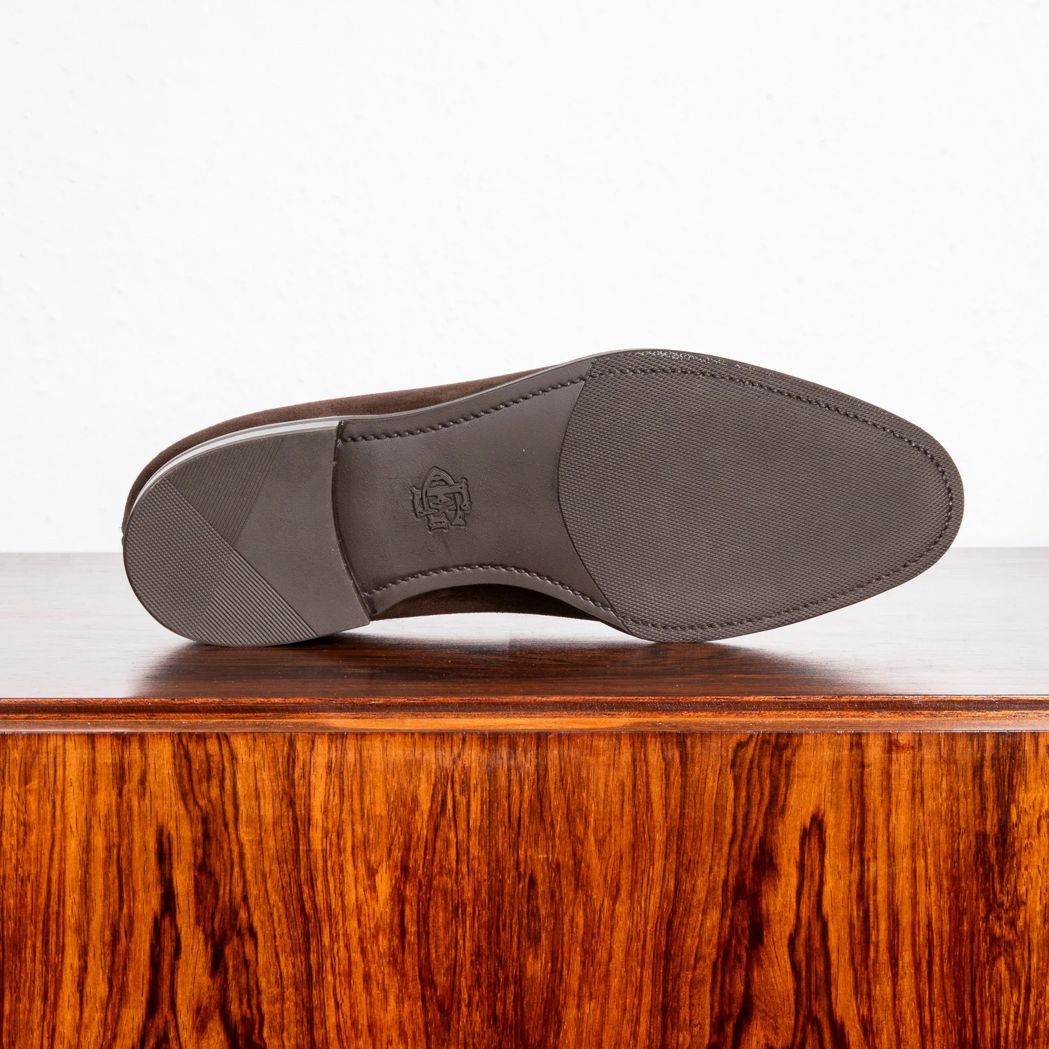 Edward Green Piccadilly Espresso Suede on Dark Brown R1