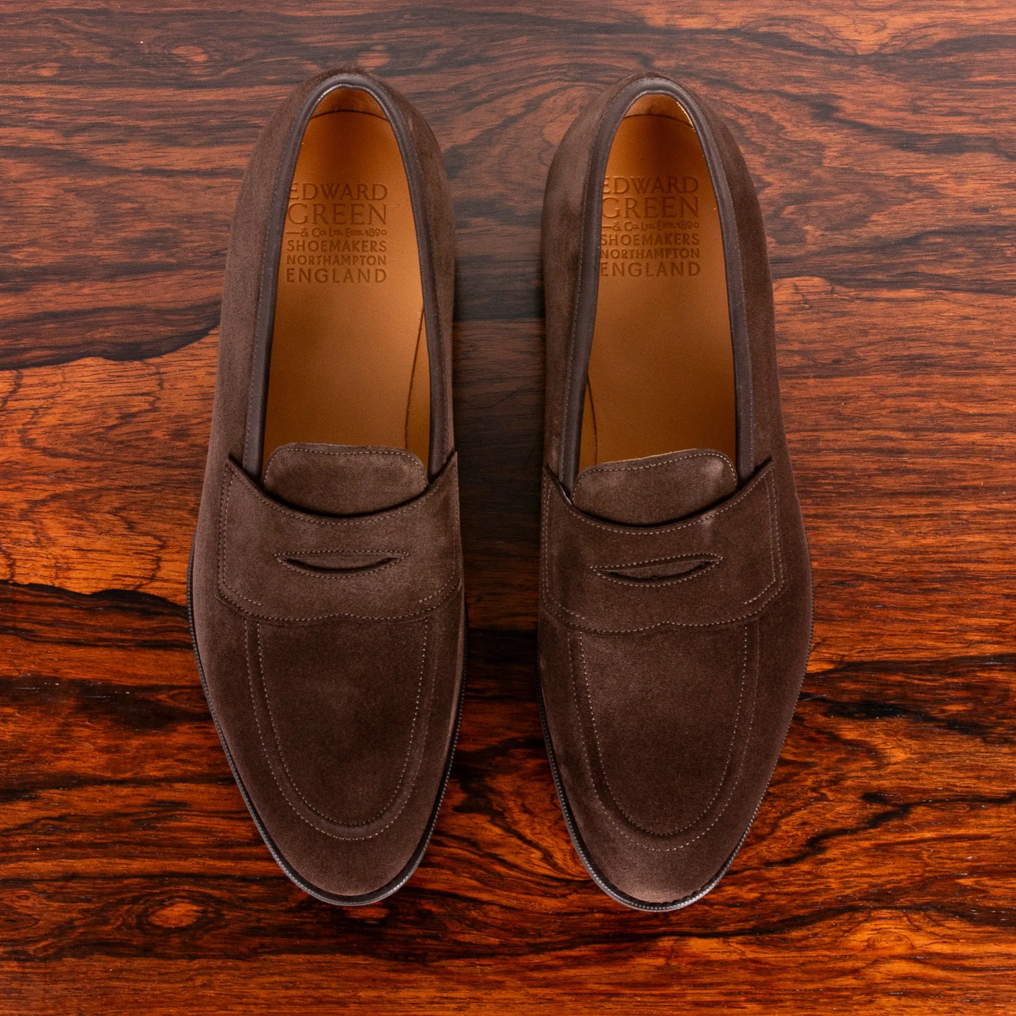 Edward Green Piccadilly Espresso Suede on Dark Brown R1