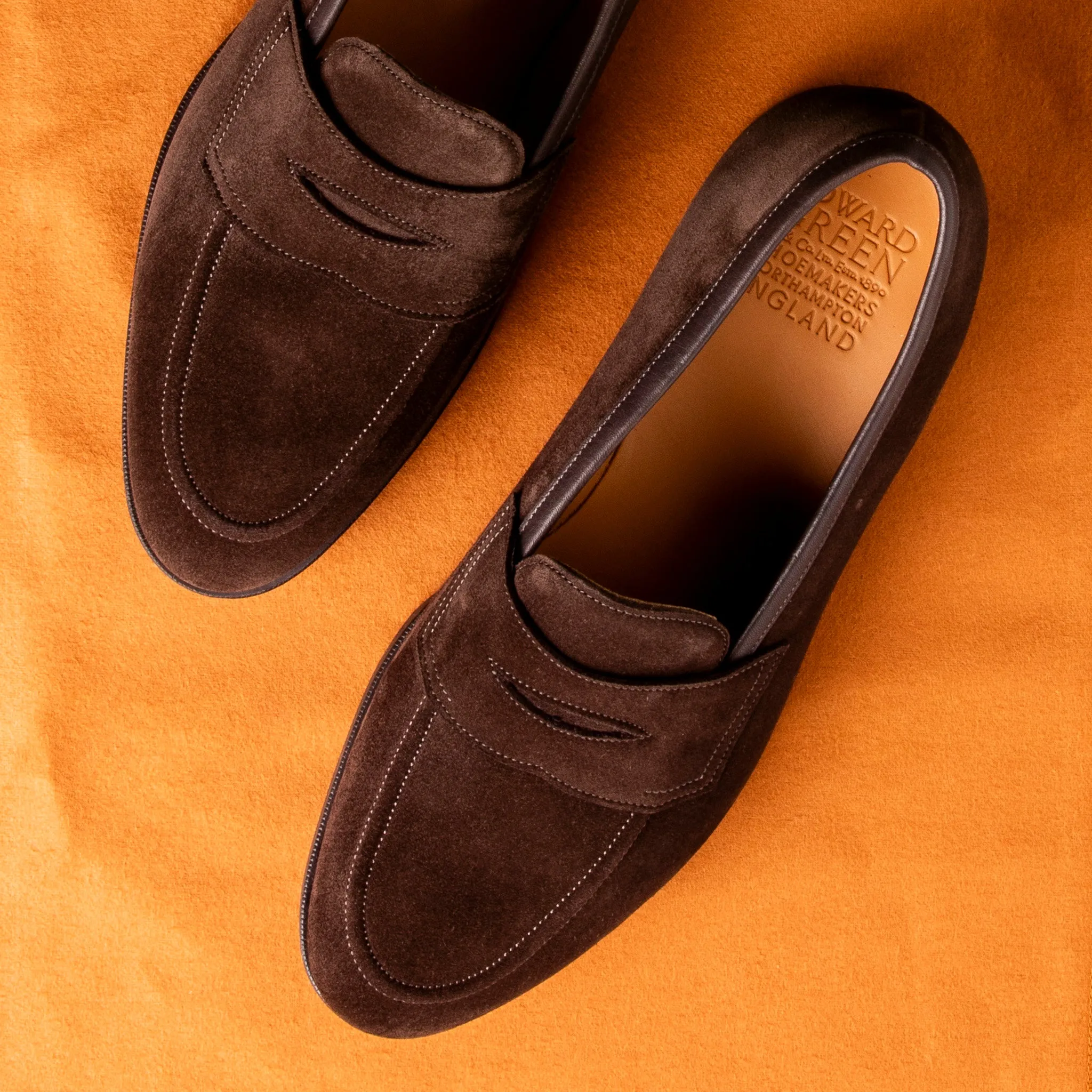 Edward Green Piccadilly Espresso Suede on Dark Brown R1