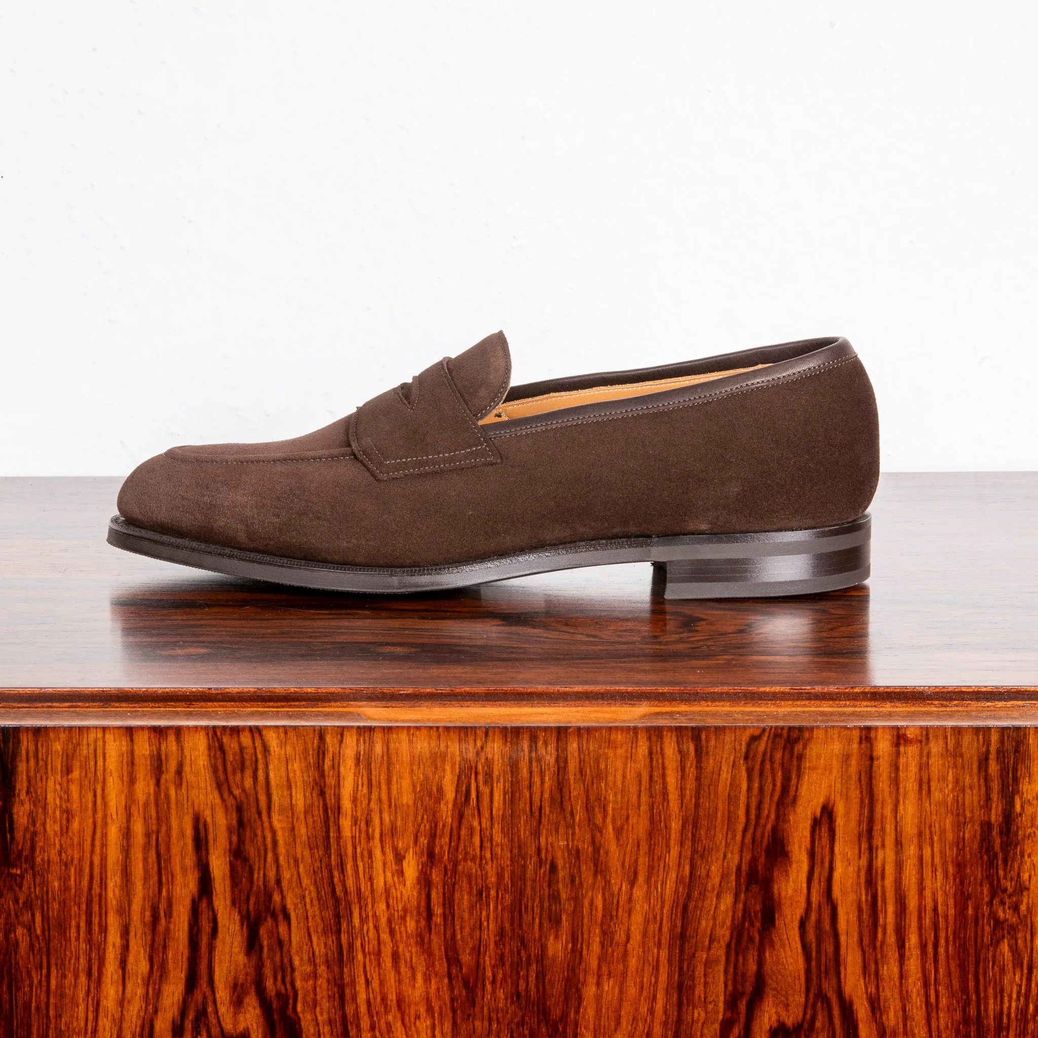 Edward Green Piccadilly Espresso Suede on Dark Brown R1