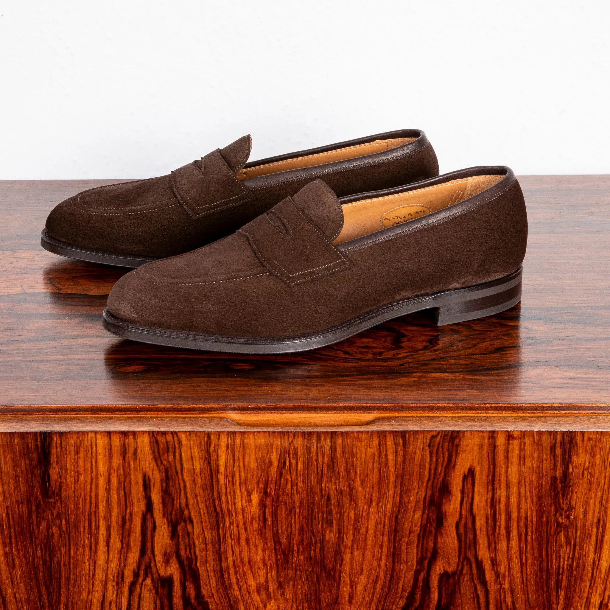 Edward Green Piccadilly Espresso Suede on Dark Brown R1