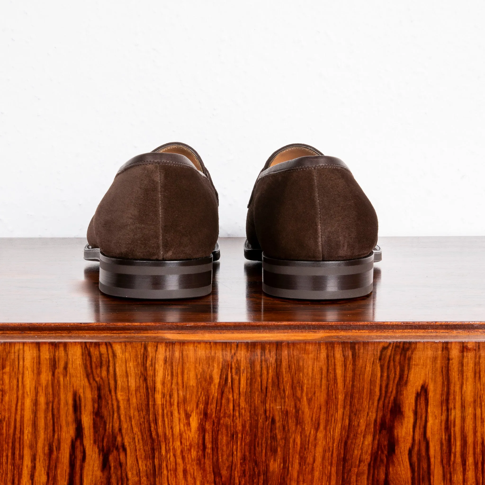 Edward Green Piccadilly Espresso Suede on Dark Brown R1