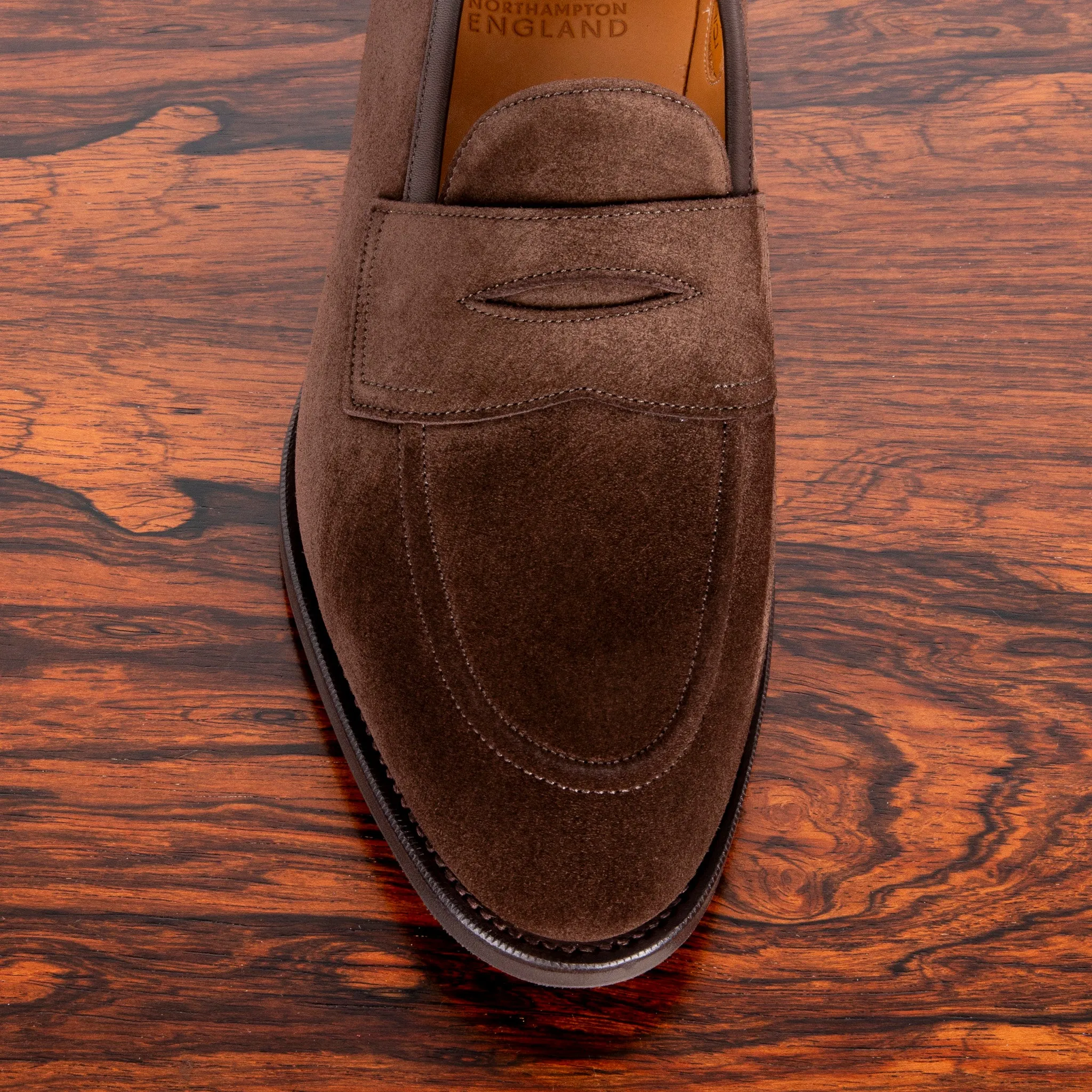 Edward Green Piccadilly Espresso Suede on Dark Brown R1