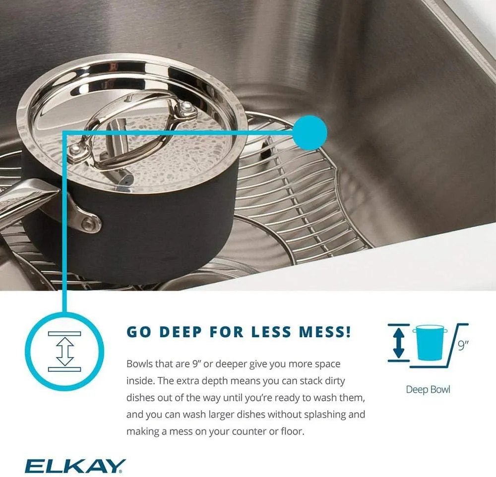 Elkay ECTRUF32179RC Sink, 6-5/8" Apron, Stainless Steel